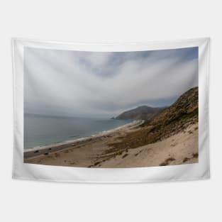 Scenic aerial Pacific coast vista near Point Mugu, California Tapestry