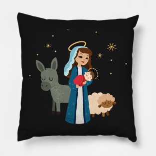 Christmas Nativity Mary and Child Pillow