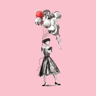 Audrey Hepburn Retro Balloons T-Shirt