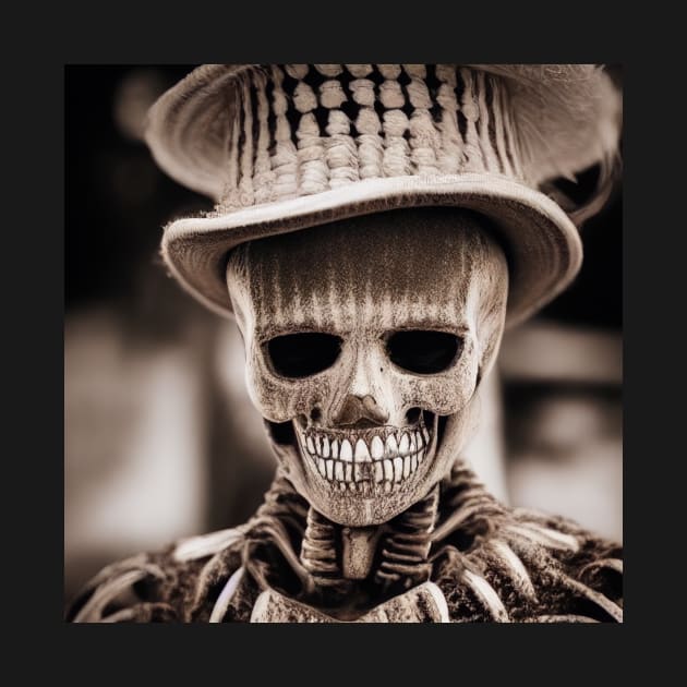 Skeleton with a high hat by ArtificialBeaux