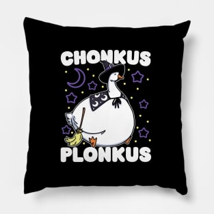 Chonkus Plonkus - Funny Cute Witch Goose Honkus Ponkus Parody Design - Ideal for Fun Halloween Costume Party, Gift, Kids and Adults Pillow