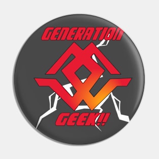 Generation Geek!! Red Dub-G logo with text Pin