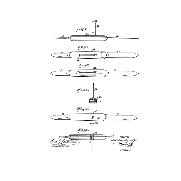 Pocket Knife Vintage Patent Hand Drawing by TheYoungDesigns