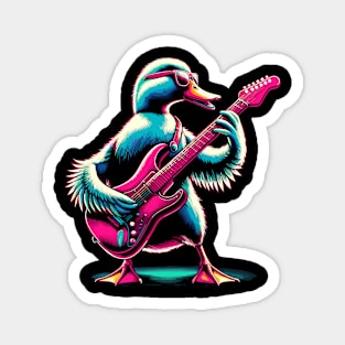 Electric Guitar Duck Rock Music Novelty Funny Duck Magnet