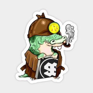 Cool alligator character smoking a cigar illustration Magnet