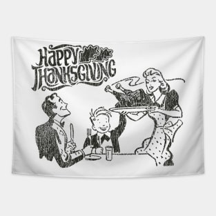 Happy Vintage Thanksgiving Tapestry