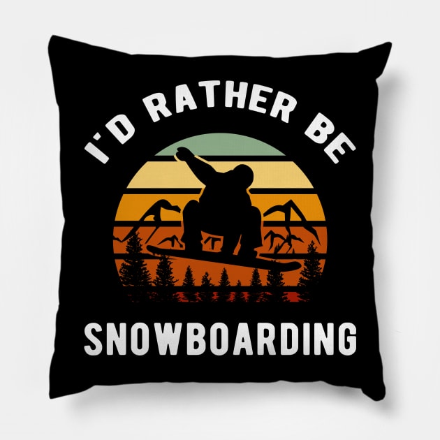I'd rather be snowboarding for a Snowboarder Pillow by Shirtglueck