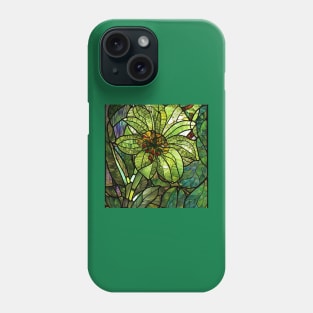 Stained Glass Green Flower Phone Case