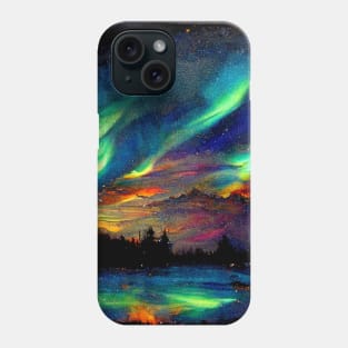 Aurora Borealis Watercolor Rainbow Phone Case