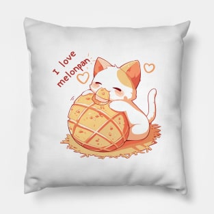 Cat I love Melonpan Pillow