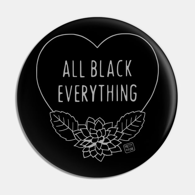 All Black Everything Dahlia Pin by prettyinpunk