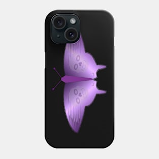 Purple Skull Swallowtail Butterfly Phone Case