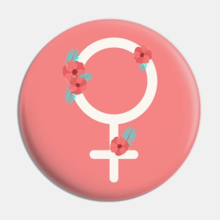 International Women's Day.Female sign. Pin