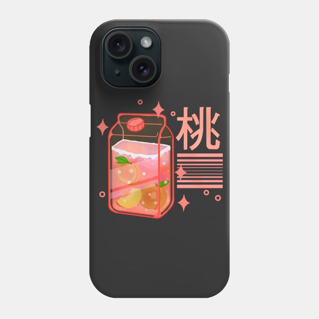 Kawaii Peach Drink Phone Case by Kimprut