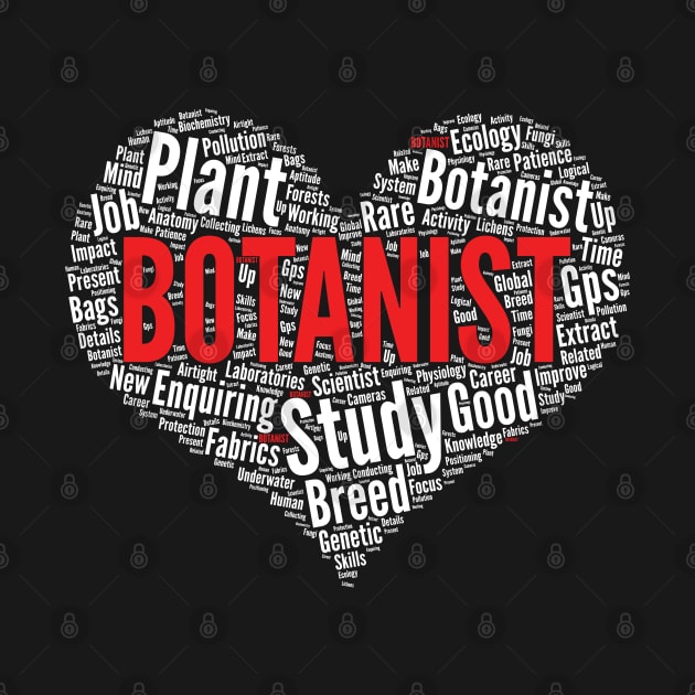 Botanist Heart Shape Word Cloud Design Scientist design by theodoros20