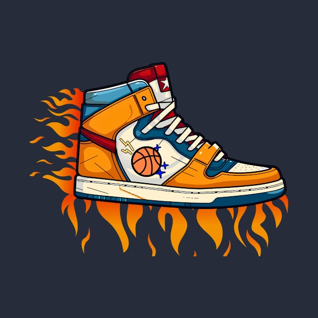 Burning Basketball Shoe Art by mieeewoArt