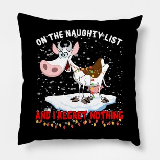 Funny Christmas Cows Lights Cow Lovers Pillow
