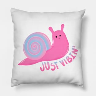 Just Vibin’ Pink Snail Pillow