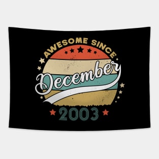 Awesome Since December 2003 Birthday Retro Sunset Vintage Tapestry