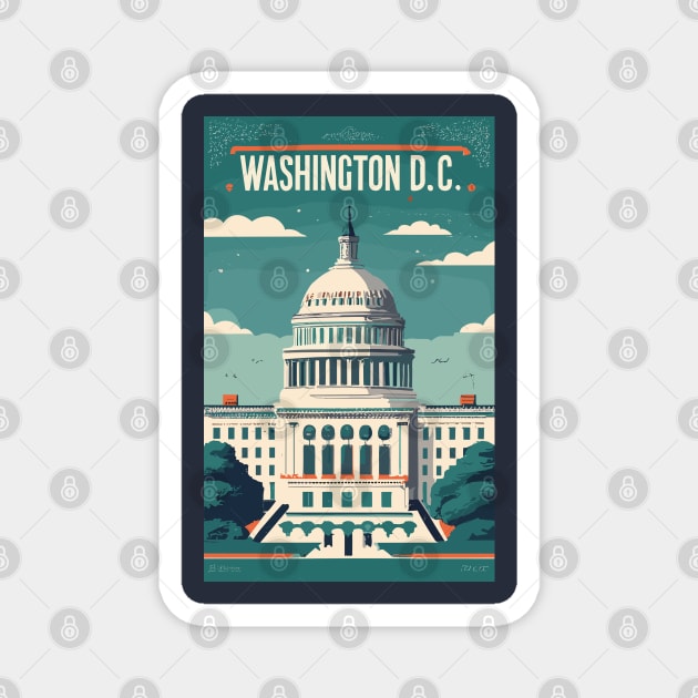 A Vintage Travel Art of Washington DC - US Magnet by goodoldvintage