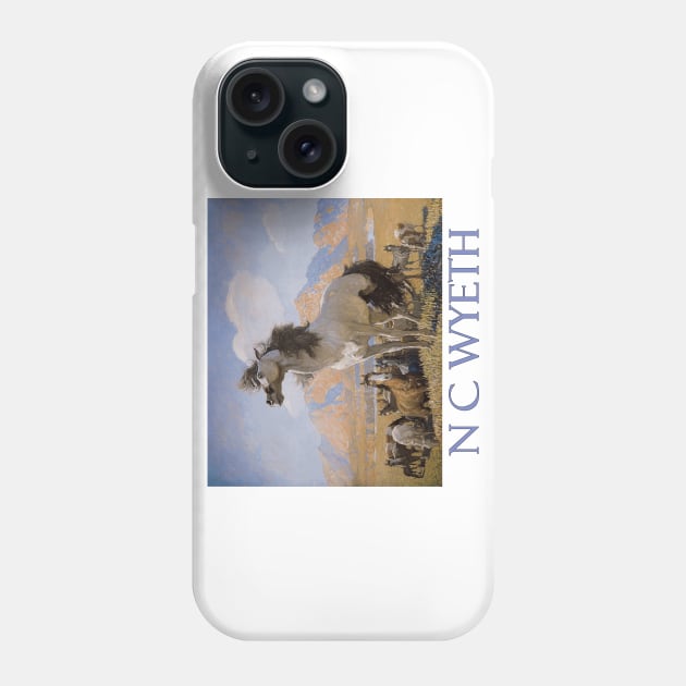 Smoky Face (Wild Mustang) - Painting by N.C. Wyeth Phone Case by Naves