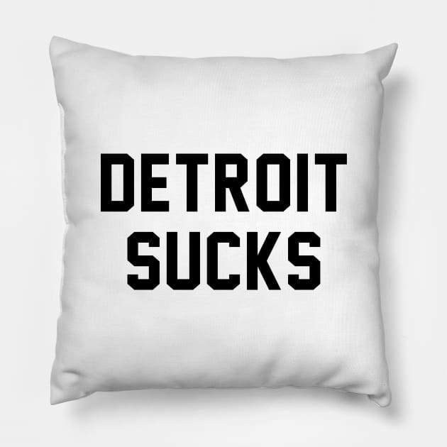 Detroit Sucks - Lester Bangs Pillow by GuitarManArts