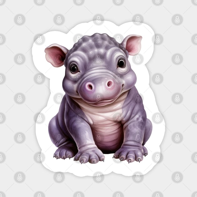 Baby Hippo Magnet by Chromatic Fusion Studio