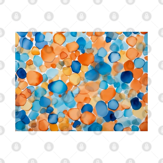 Blue and orange dots by ANVC Abstract Patterns