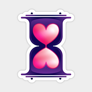 Hourglass Pink Hearts Love Time Magnet