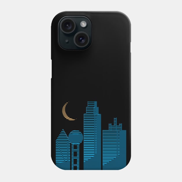 Neon city skyline Phone Case by Night'sShop