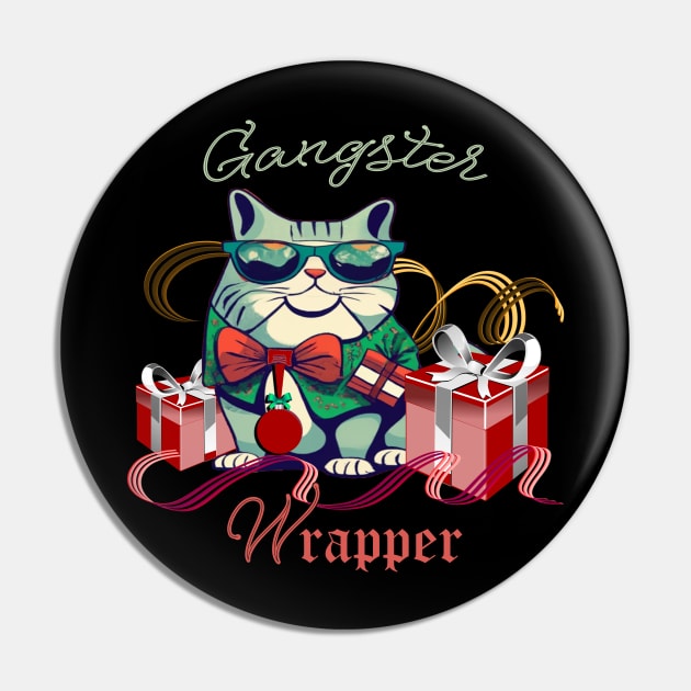 Christmas Gangster Wrapper Funny Pin by tamdevo1