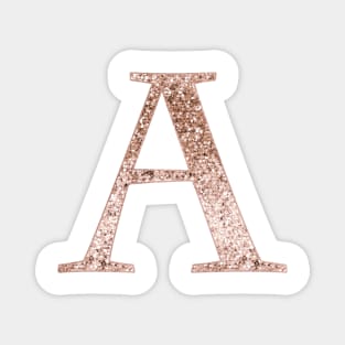 A rose gold glitter monogram letter Magnet