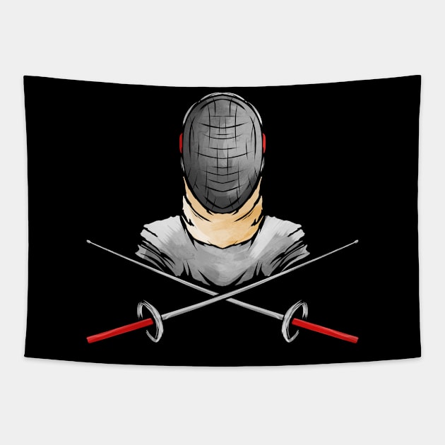 Crossed Foil Fencing Tapestry by SinBle