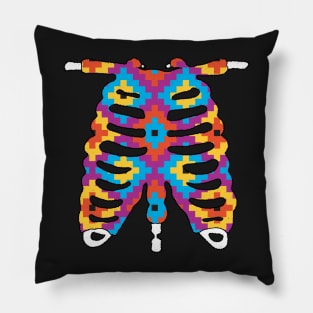 Rib Cage Ugly Sweater Skeleton Halloween Costume Pillow