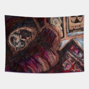 Sleeping Kitty On A Recliner Tapestry