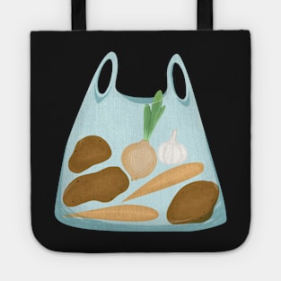 Transparent plastic bag with vegetables Tote