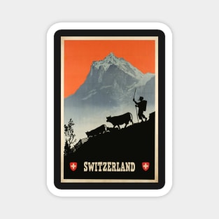 Switzerland, Vintage Travel Poster Magnet