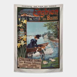 Enghien les Bains France Vintage Poster 1900 Tapestry