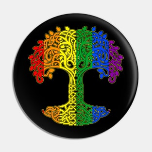 Tree  LGBTQ Cool Gay Pride Flag Ally Pin