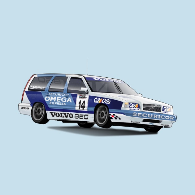 Volvo 850 Turbo Estate Touring Car BTCC No Text by motordoodles