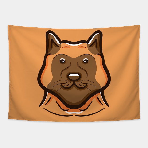 Cute Akita Dog Tapestry by happymonday