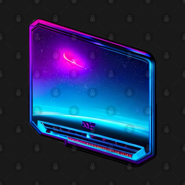 Cyberpunk spaceship window sticker by SJG-digital