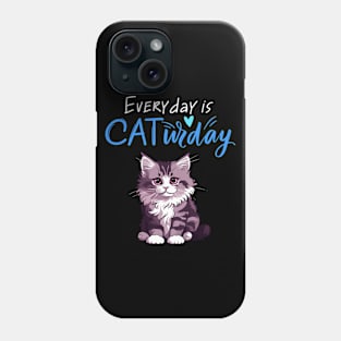 Everyday Is Caturday Quote For Cat Lovers Phone Case