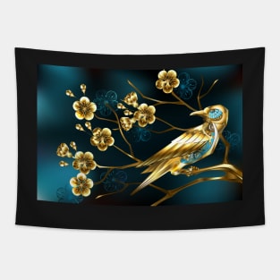 Steampunk Bird with Sakura Tapestry