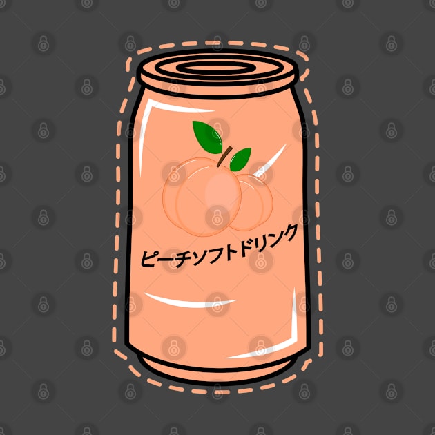 Kawaii Japanese Peach Soft Drink Kanji Aesthetic Streetwear by Blink_Imprints10