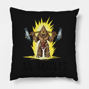 Sasquatch Squats (Sa-Squats)(Black Text Variant) Pillow