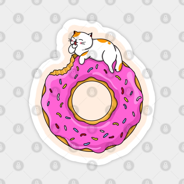 Cat and Donut Magnet by Kimprut