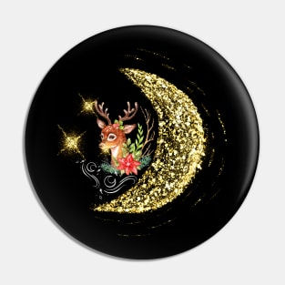 Winter Solstice Stag &Fantasy Moon Women's Pin