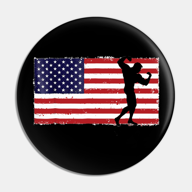 4th of July Shirt Bodybuilding Gym USA Flag 4th Of July Pin