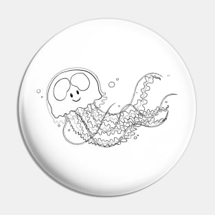 Jellyfish - Line Art Pin